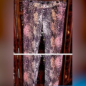 Multicolored leopard print jeans by boom boom size 13